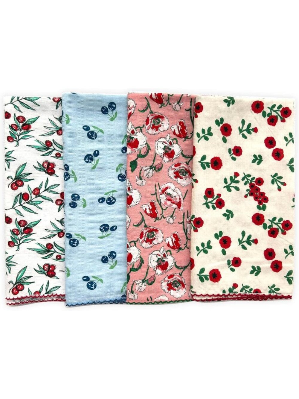 4Pcs Soft Cotton Bandanas 21"x21" - Stylish Kerchiefs & Scarves for Women, Gift